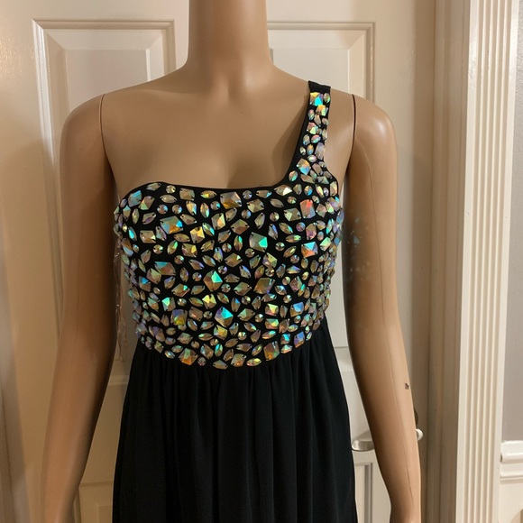 Women’s junior one off shoulder black dress size S - Picture 6 of 11